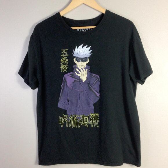 Jujutsu Kaisen Satoru Gojo Anime crunchyroll T Shirt Black L - Picture 1 of 4